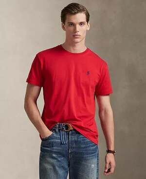 Polo Ralph Lauren Men's Classic Fit Jersey Crewneck T-Shirt Red size S